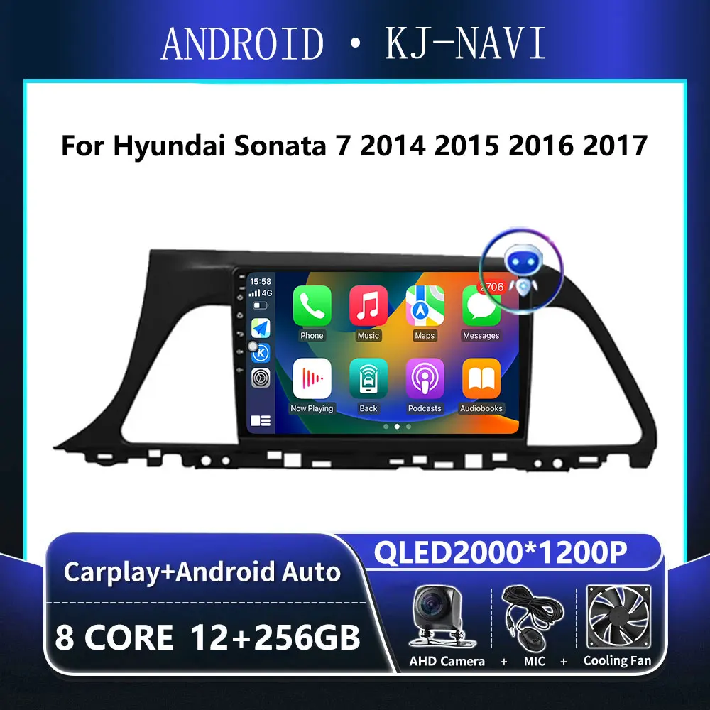 

Автомобильная Мультимедийная система, автомагнитола на Android 14, с GPS, Wi-Fi, DSP звуком, для Hyundai Sonata 7 2014-2017, типоразмер 2 din