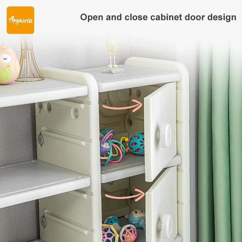 Large-Capacity Car Shape Toy Shelf Plastic Storage Cabinets for Kids' Book Toys
