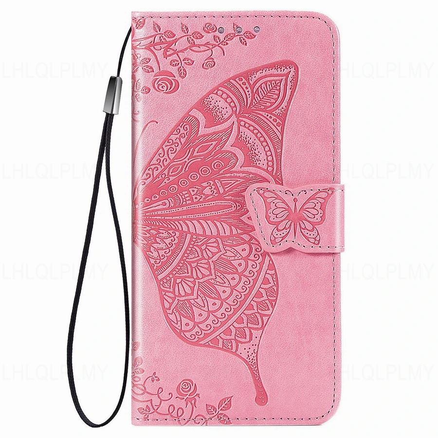 Butterfly Flower Leather Flip Wallet Phone Case Cover
