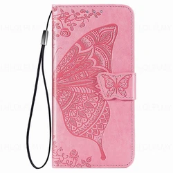 Butterfly Flower Leather Flip Wallet Phone Case Cover - Realme 6 (6S) (Pink)