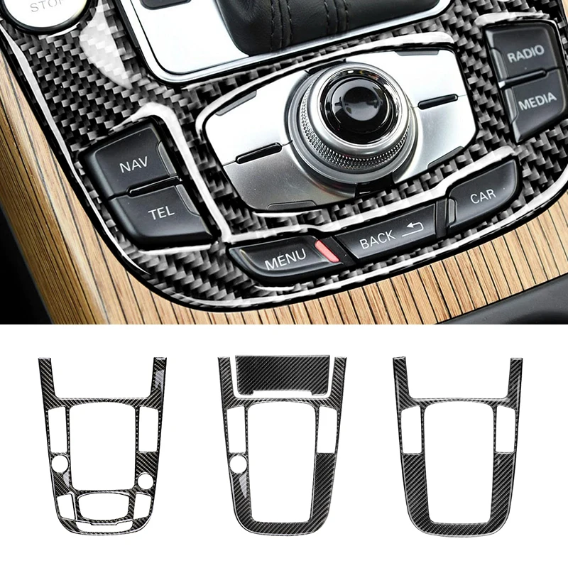 

For Audi A4L A5 2009-2016 Q5 2010-2018 Car Carbon Fiber Center Console Geared Shift Panel Cover Trim Auto Accessories