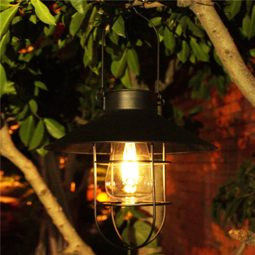 Description Picture 6 of itemSolar Lantern Lamp Outdoor Waterproof Hanging Lamp Vintage Metal Solar Lights For Garden Yard Patio Xmas Party Decor Lighting