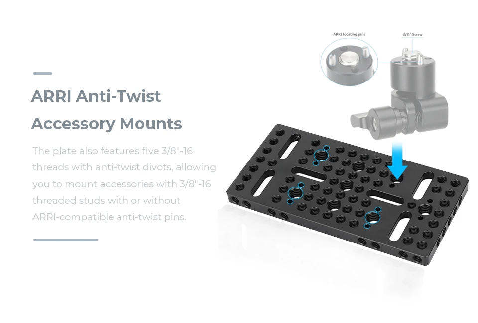 Multi-Purpose Mounting Cheese Plate with ARRI Accessory Mounts Quick Release Bas