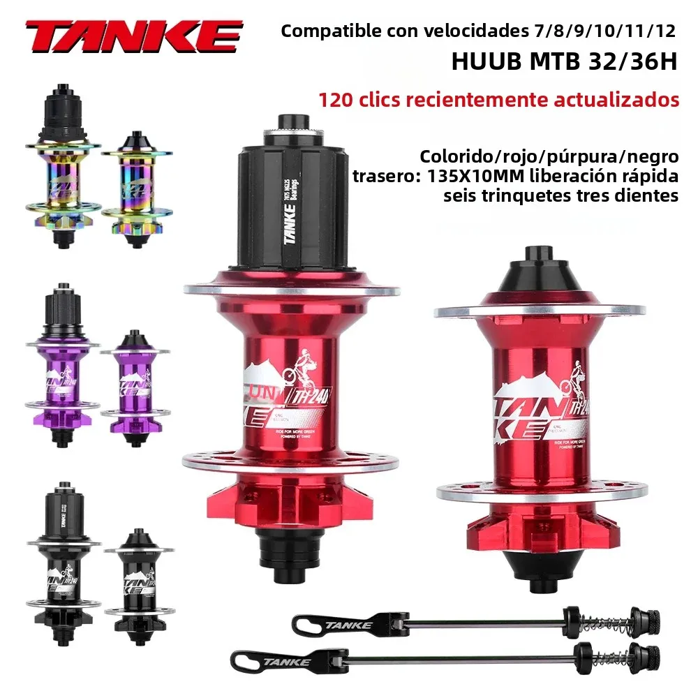 TANKE 120 Click Hub rodamiento MTB Hub delantero trasero 32 36 agujeros ...