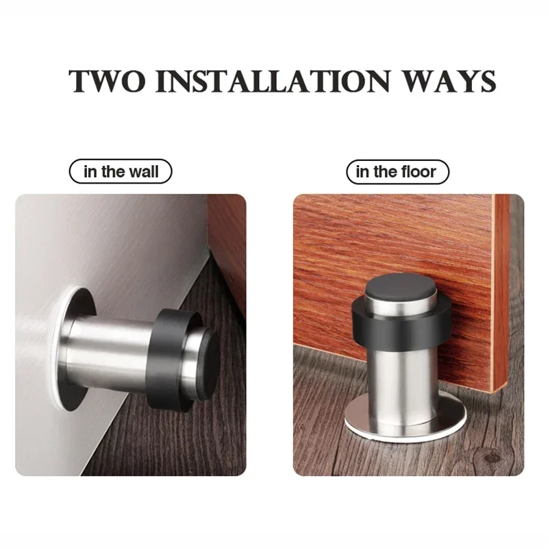 Aço inoxidável Borracha Doorstop, Door Stop, Door Stopper, Door Stopper, Safety Supplies, Hardware Home Improvement