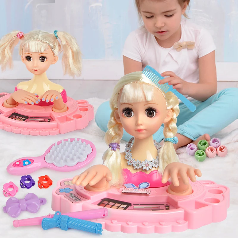 Princess Pretend Toys Reborn Doll Children's Dolls Toys Hair Salon Mannequin Head DIY Braiding Exercises 3-8 Year Old Girls Toys Birthday Holiday Gifts