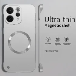 Luxury Glossy Metallic Paint Ultra - Thin Magnetic Shockproof Case for VIVO V70 Lite (Silver)