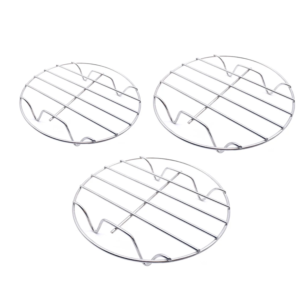 Round Cooling Rack Stainless Steel Steamer Stand Washable Bar Kitchen