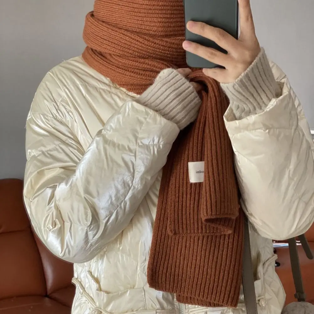 Winter mode einfarbig gestrickter Schal verdicken Hals abdeckung thermischen Hals wärmer wind dichte Frauen Schal Frauen Männer – Detail 18