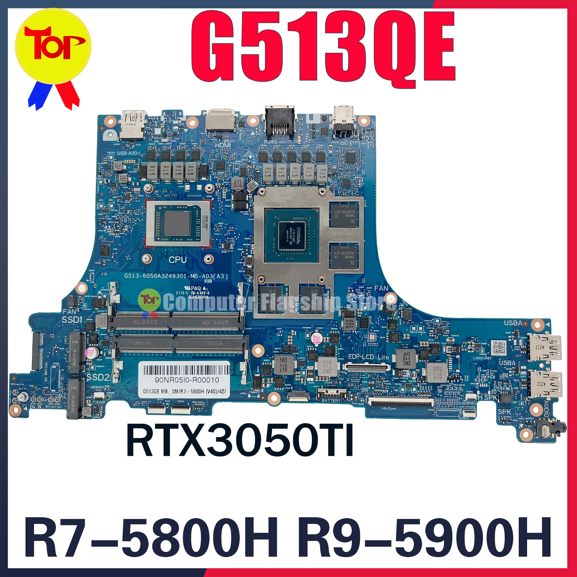 

G513QE Laptop Motherboard For ASUS ROG Strix G15 G513 G513Q G513QC PX513QC PX513QE G713QE G713QC R7 RTX3050 RTX3050TI Mainboard