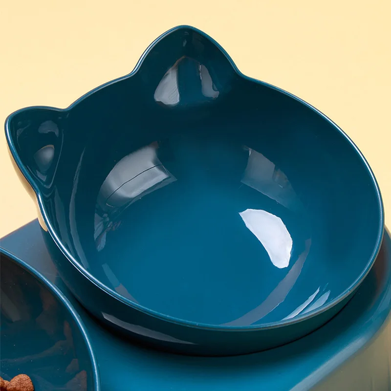 3-in-1 Cat Bowl, Raised Cat Bowls Gravity Water and Double Food Bowls for Cats Pets 2