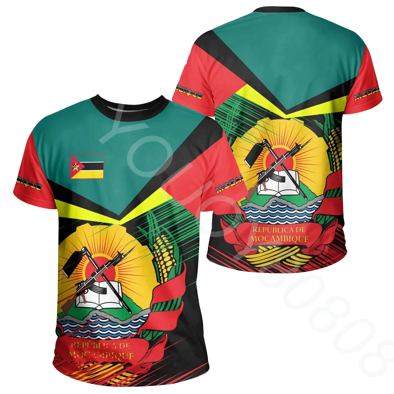 

New summer African clothing casual sports Mozambique T-shirt Harajuku loose street style men's and women's T-shirt