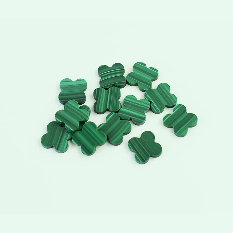 

Wholesale 1pcs 100% Natural Malachite Clover Bead 10mm 12mm 14mm 16mm 20mm Flower Craved Cabochon,Gemstone Pendant Jewelry DIY