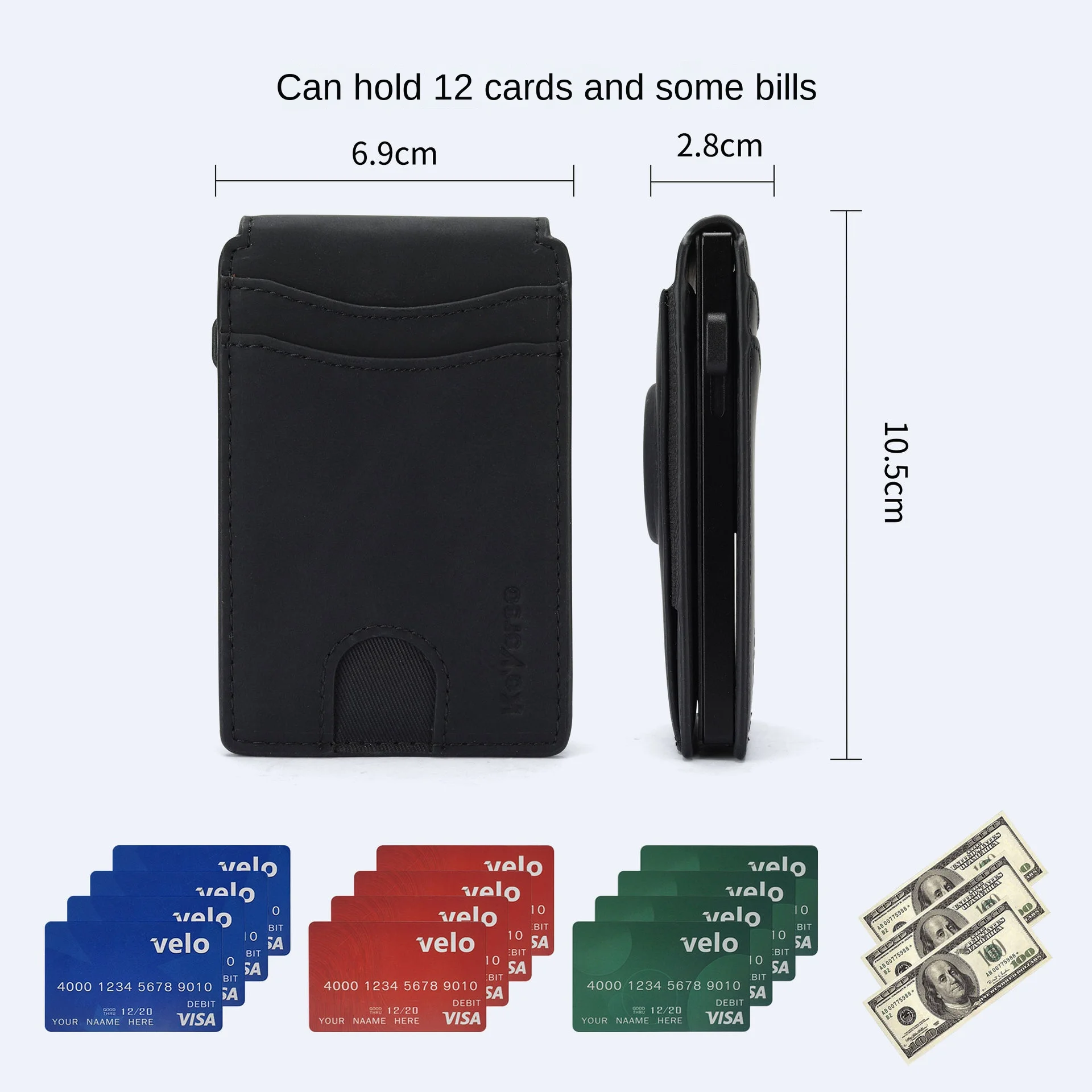 Slim Blocking For Airtag Wallet with Credit Card Holder Genuine Leather Ultra-thin Money Purse Fashion Cardholder Bag