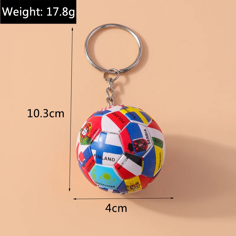 Aihua 1Pc 3D Simulation Sports Football Pendant Keychain Countries Ball Flag Key Chain For Fans Car Bag Backpack Accessories - Image 2