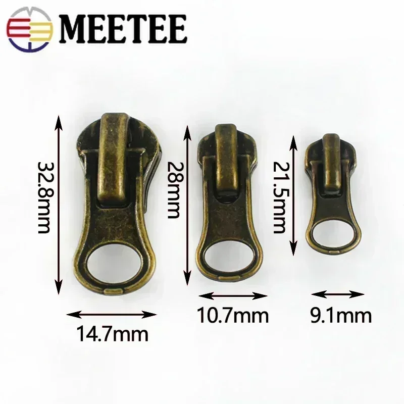 Zipper Sliders For Metal Zippers Bag Zip Puller Head Closure Zips Repair Kit DIY Garment Sewing Accessories 5/10/20Pcs 3# 5# 8#