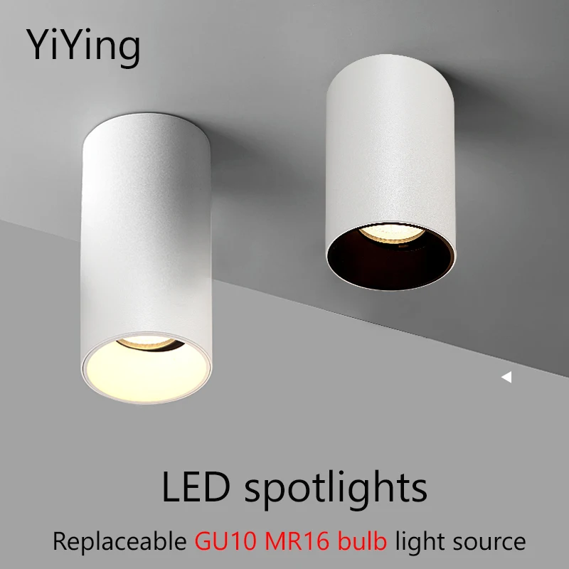 

YiYing Led Spotlights Surface Mounted Spot Light GU10 MR10 Bulb 5W Downlight Aluminum 110V 220V Round Ceiling Lamp For Home Shop
