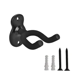 Premium Rotatable 360° Metal Guitar Wall Mount Hanger with Non-slip Holder (Black)