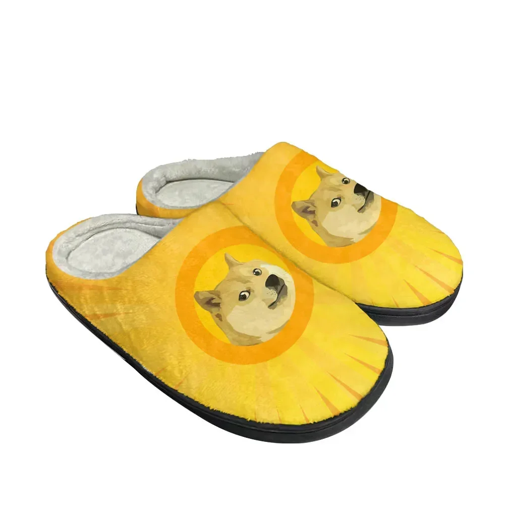 Hot Dogecoin Fashion Cool Cotton Custom Slippers Mens Womens Sandals Plush Casual Keep Warm Shoes Thermal Comfortable Slipper