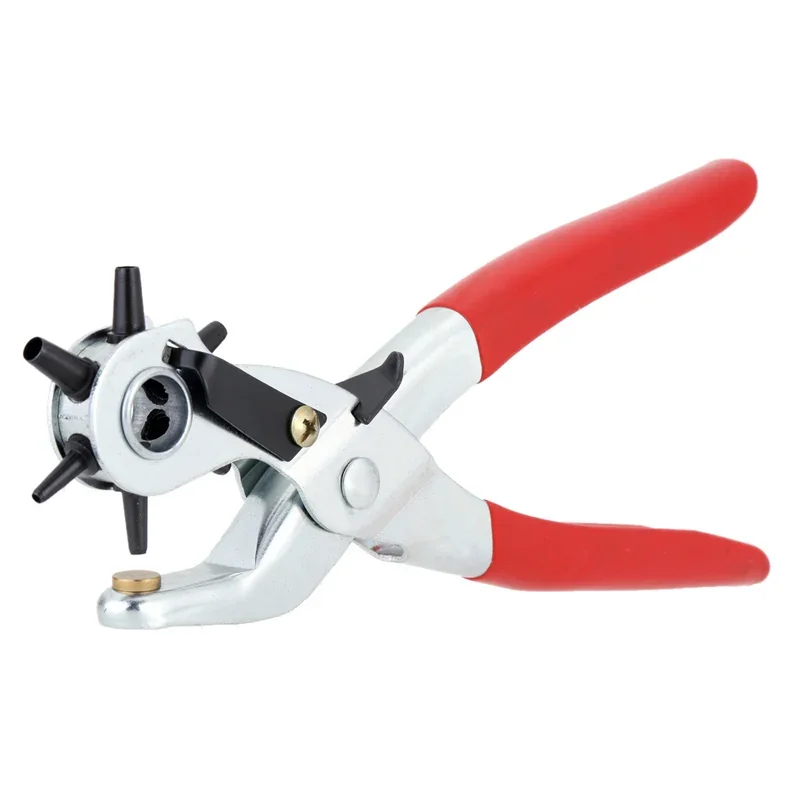 New Eyelet Hole Puncher Leather Belt Hole Punch Plier Revolve Sewing Machine Bag Setter Tool Watchband Strap Household leathercr