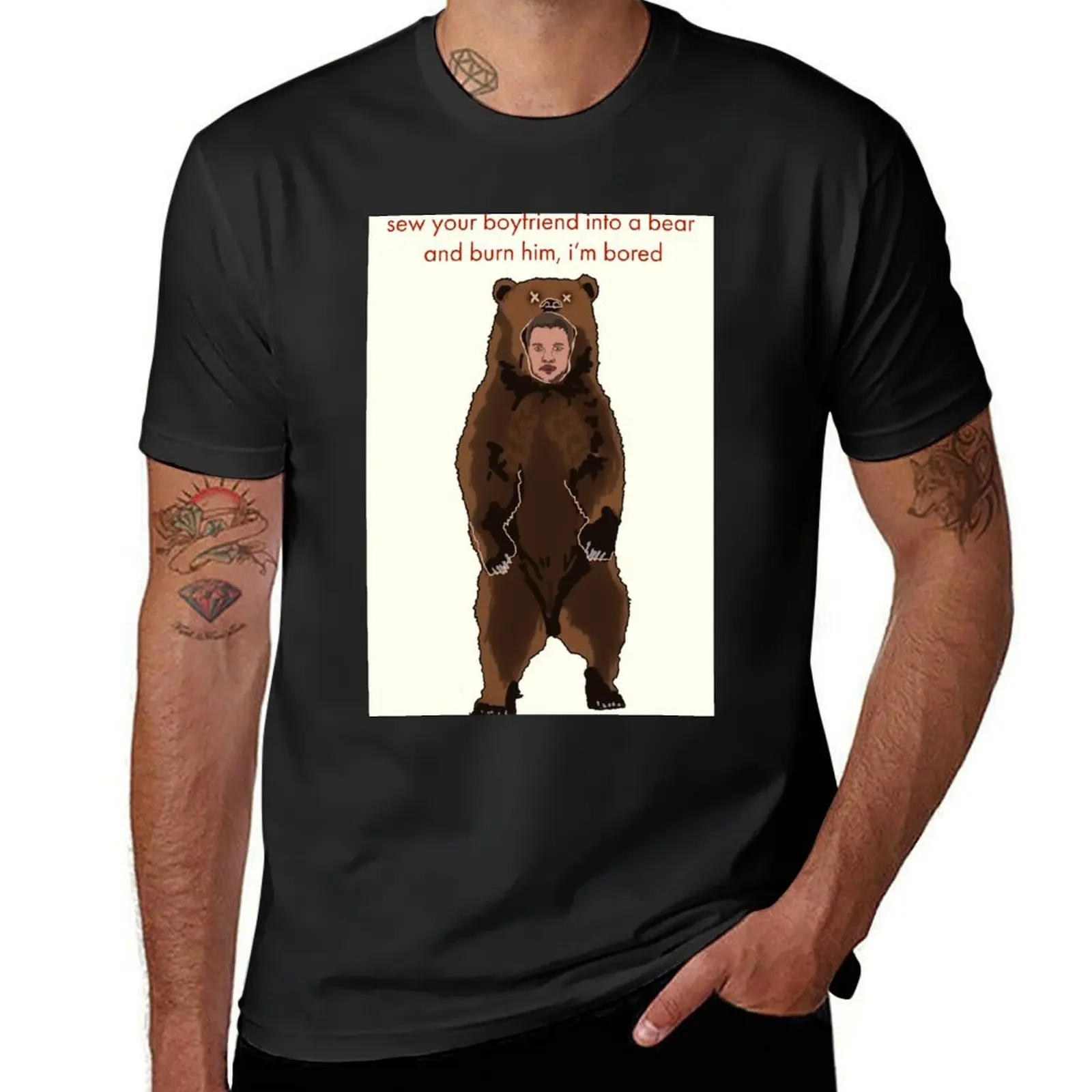 

Midsommar Christian Bear Costume T-Shirt boys animal print sports fans Aesthetic clothing black t-shirts for men