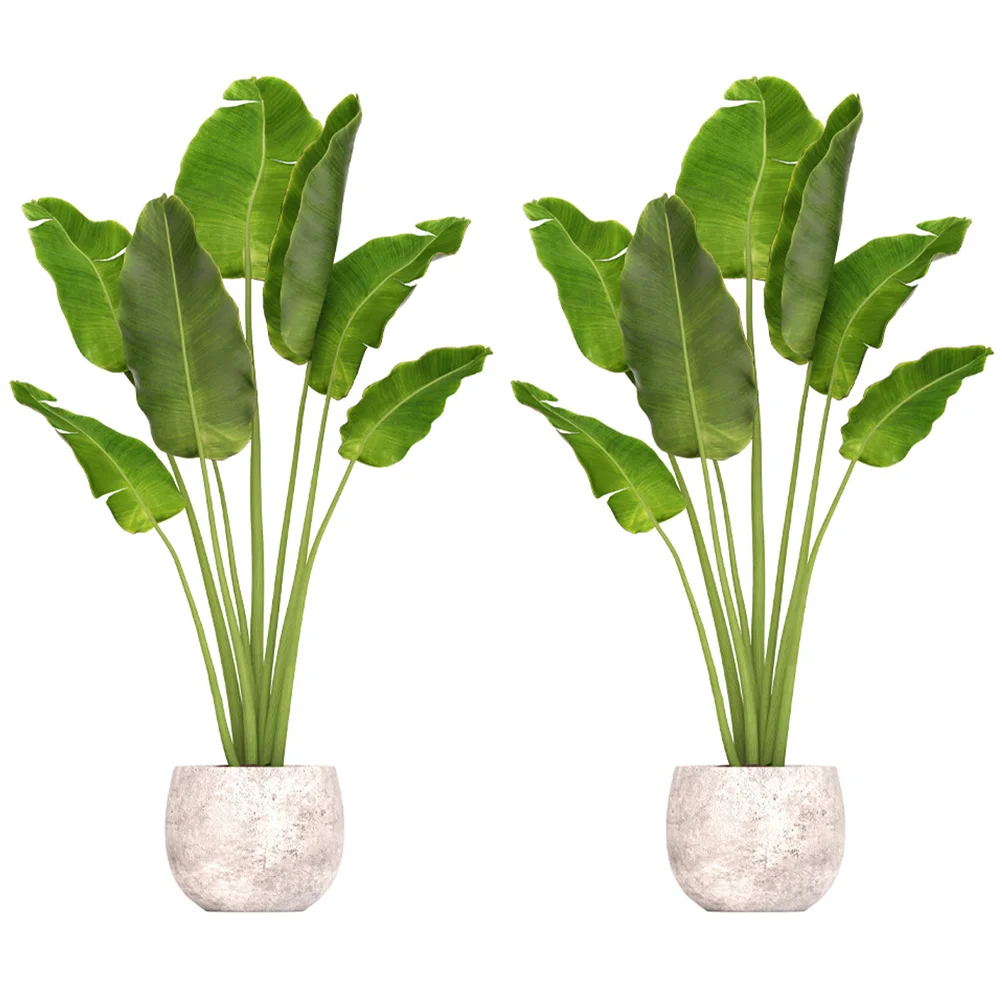 

2 Pcs Decor Potted Plant Wall Sticker Plants Living Room Self-adhesive Stickers Removable Peel And Decals Kids