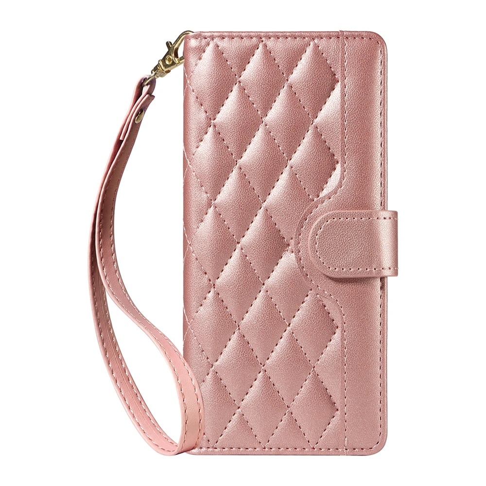 Elegant Leather Lanyard Wallet Magnetic Phone Flip Case & Purse Cover