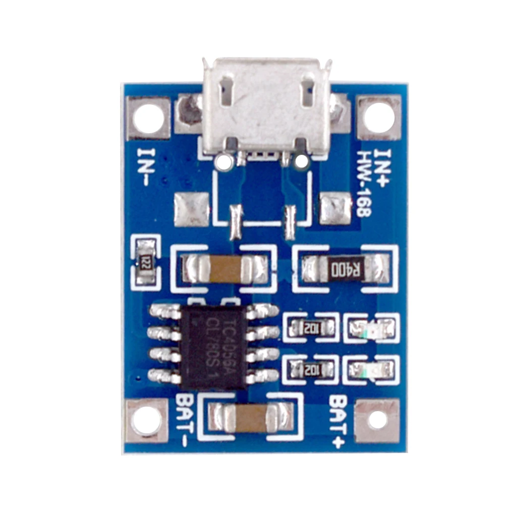 배터리 충전 보드 마이크로 USB 휴대용 배터리 충전기 패널 1A DC4.5-5.5V, 리튬 배터리용 표시등 포함
