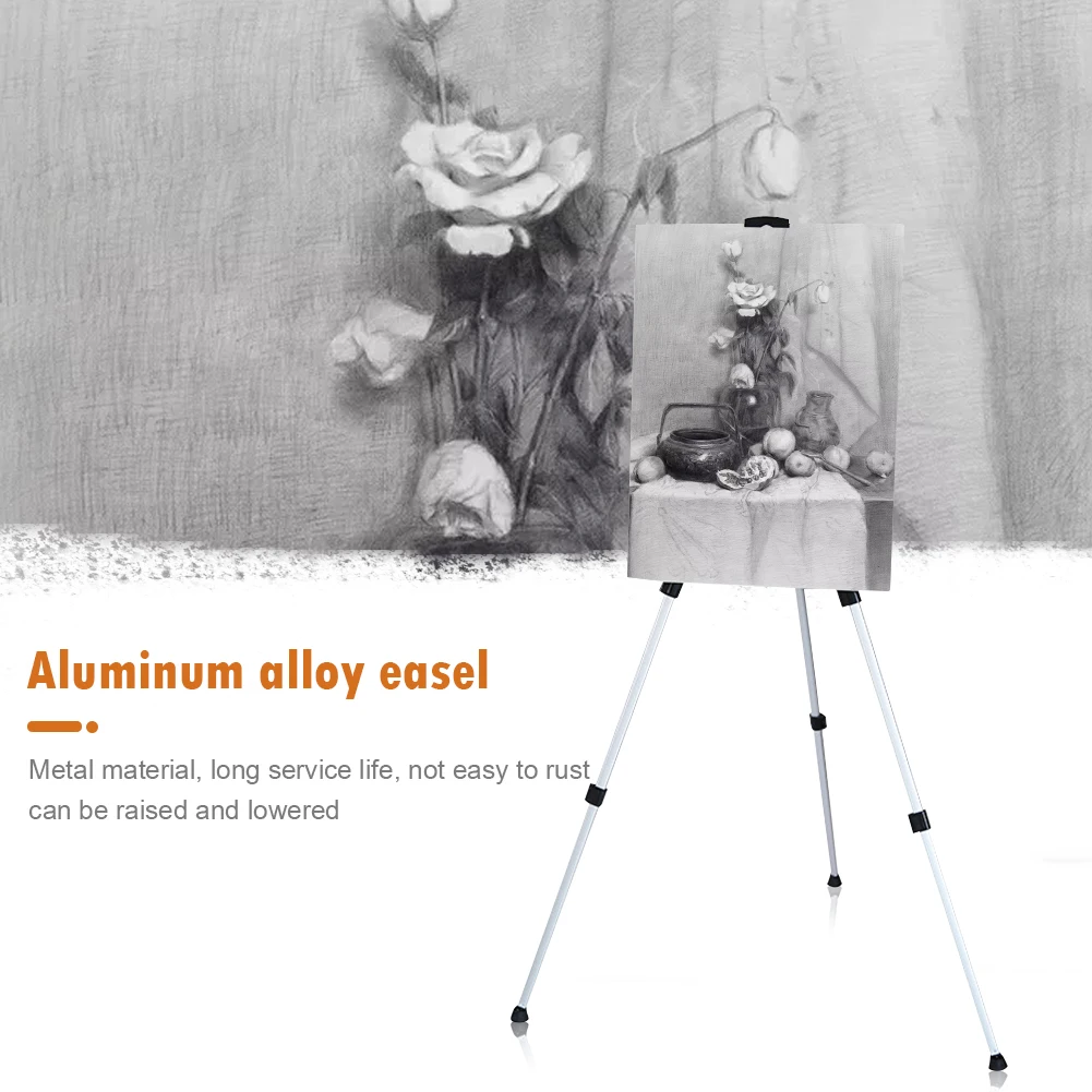 Folding Painting Easel Frame Portable Tripod Display Aluminium Adjustable Bracket for Outdoor Travelling Ornaments sketch easel
