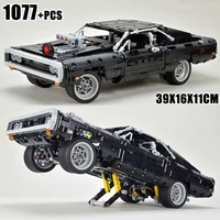 1077PCS Technical Dodge Charger Racing Car Model Building Blocks 42111 Bricks Toys in Movie Fast Furious Gift For Boys Kids 2