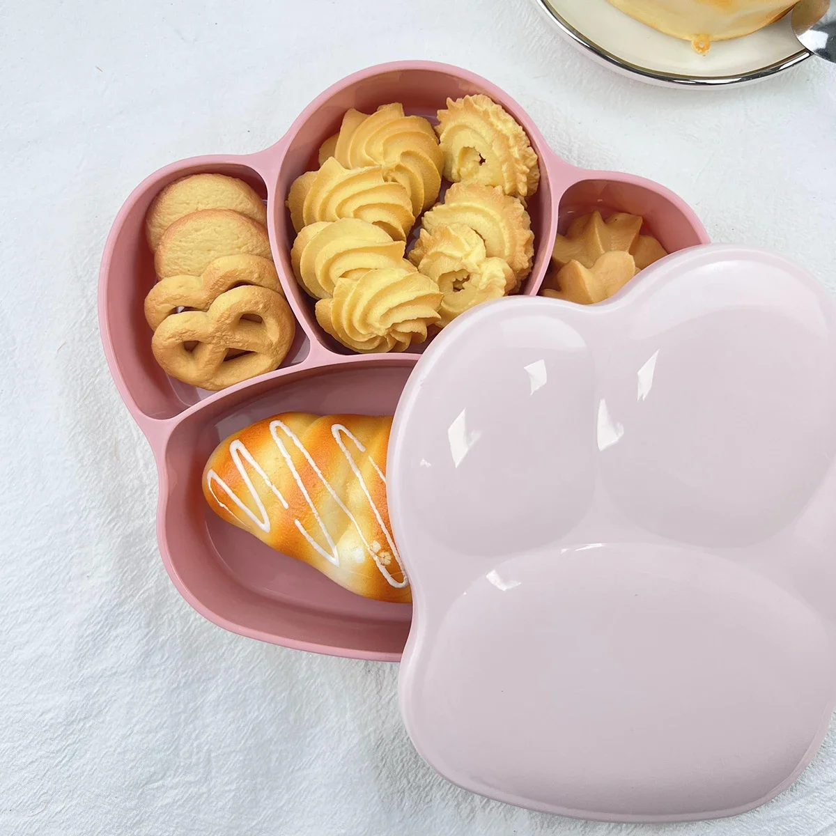 2pcs- Bento lunch box plate-a covered food storage container used for offices, schools, camping and picnicking, kitchen supplies