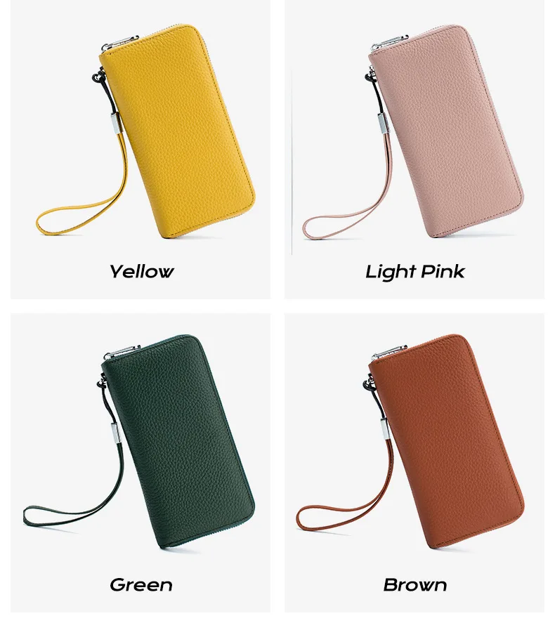 Portafoglio donna in vera pelle rfid con zip di lusso_voghion.com