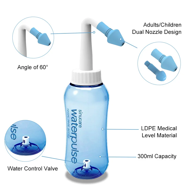 MAMIJOY 330ML Nasal Irrigator Nasal Rinse Bottle Wash Cleaner Nose Protector Avoid Allergic Rhinitis Adults Children nasal irrigator