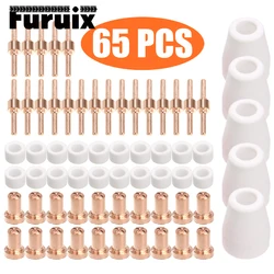 Kit d'électrodes et buses de découpe Plasma, 65 pièces, accessoires consommables pour coupe de Plasma PT31 30 40 50 outils de soudage 
