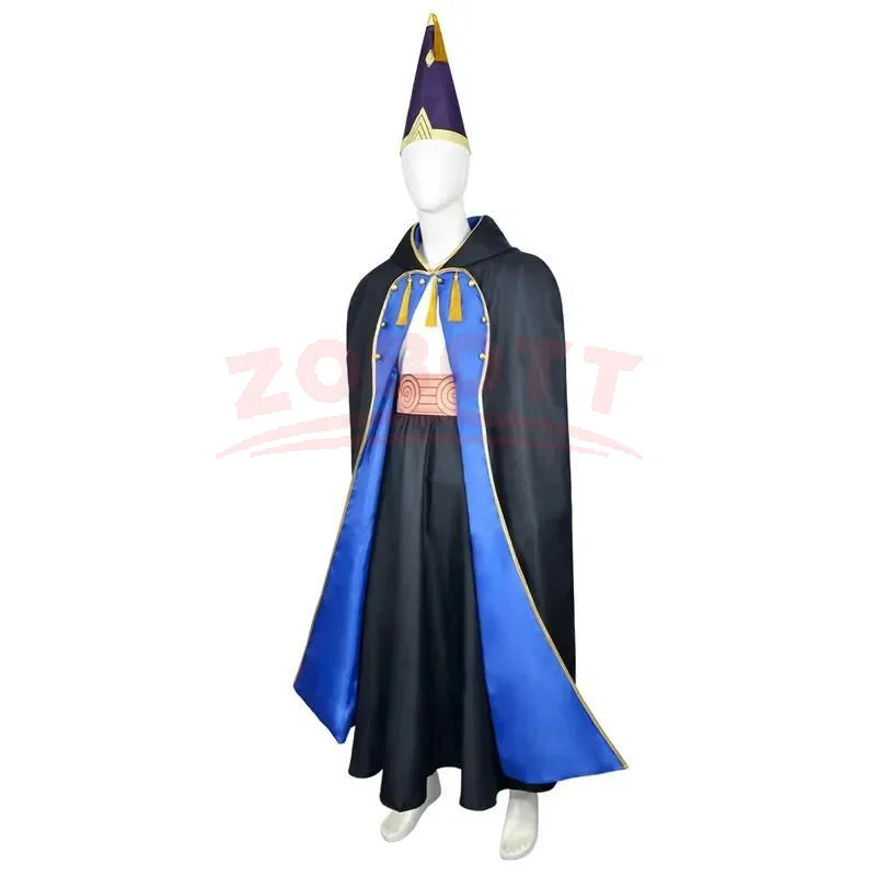 Costume Cosplay Olruggio Anime Atelier of Witch, Set Completo con Cappello Tongari Boushi, Tunica, Camicia, Pantaloni, Parrucca, Outfit Magico per Halloween e Carnevale - immagine 3