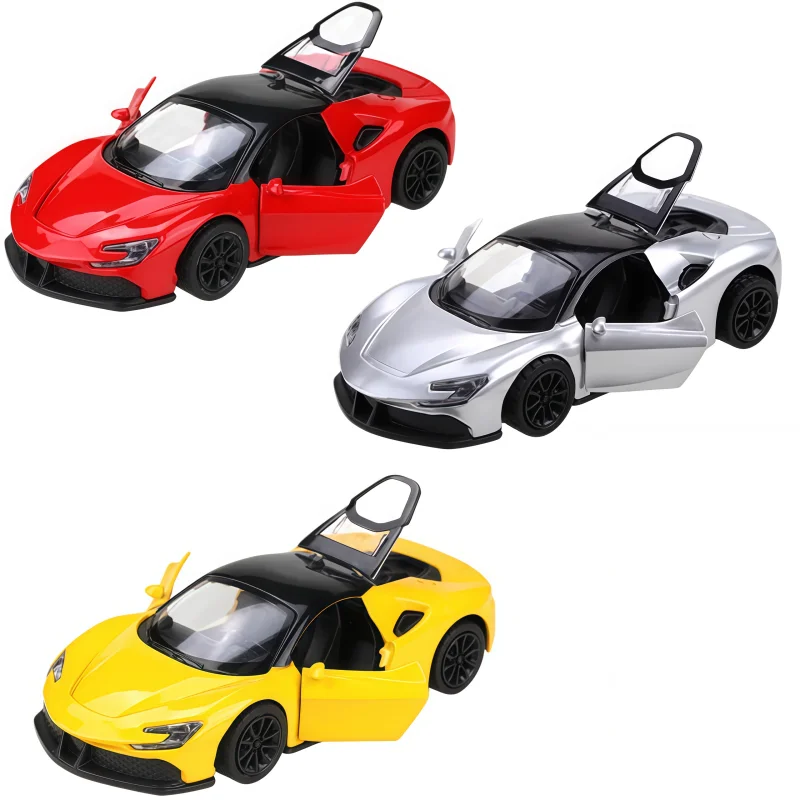 1:43 Alloy Sports Car Model, Three Doors Can Be Opened, Return Racing Car, mini Metal Car Toy, Birthday Gift, Home Decoration