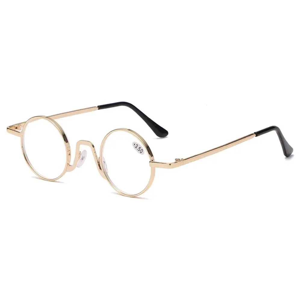 Ultra-Light Round Metal Reading Glasses with Spring Hinges