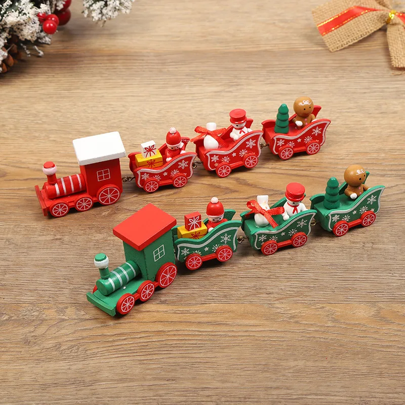 Dollhouse Miniature cartoon train Christmas model bjd holiday children's toys decoration accessories