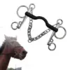 Durable Horse Bit, with Curb Hooks Chain Horse Bit, Harness, for Equestrian Horse Chewing 6