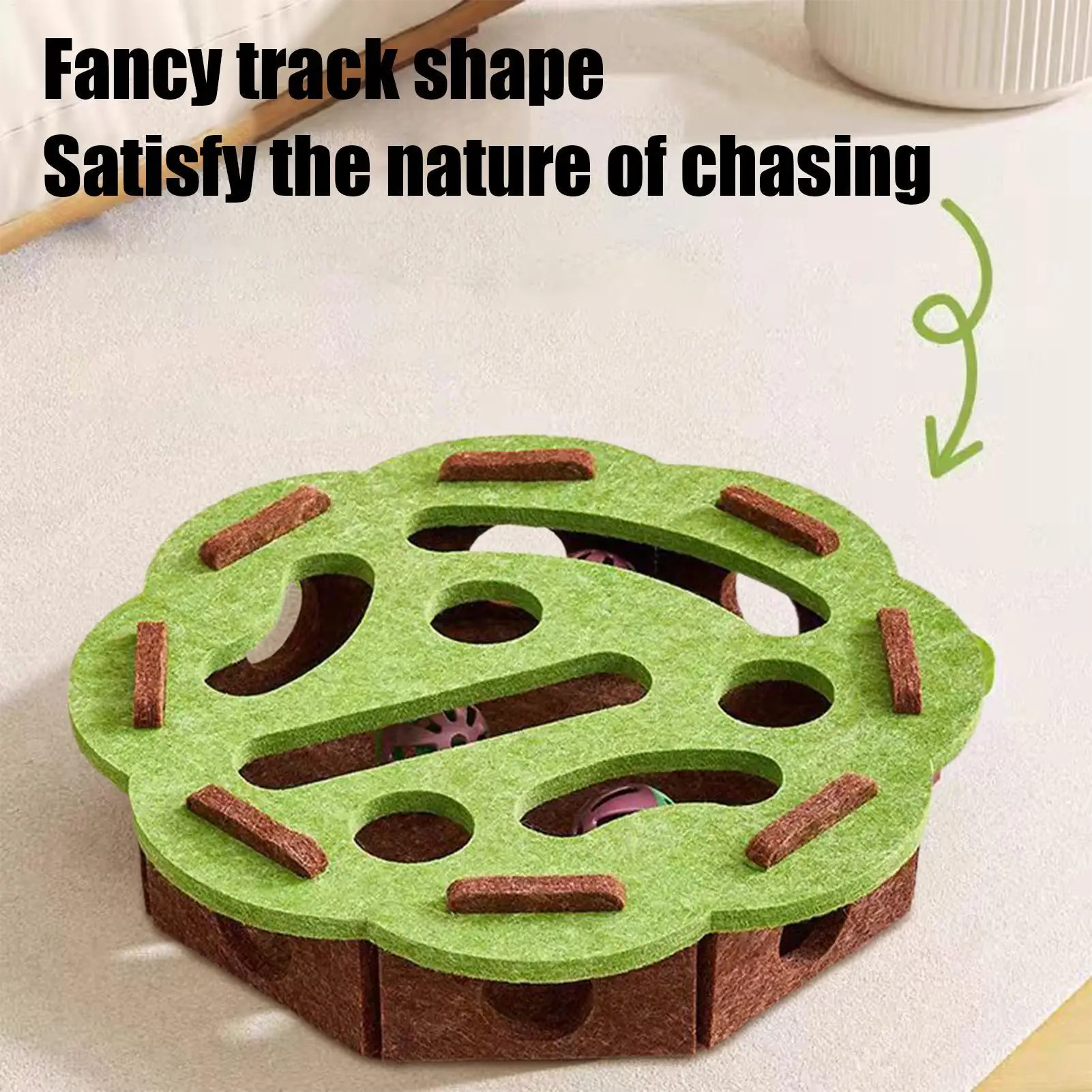 Cat Puzzle Toy Stimulating Cat Toys Puzzle Scratcher Felt Pet Supplies with Bell Kitten Accessories Maze Game for Enrichment