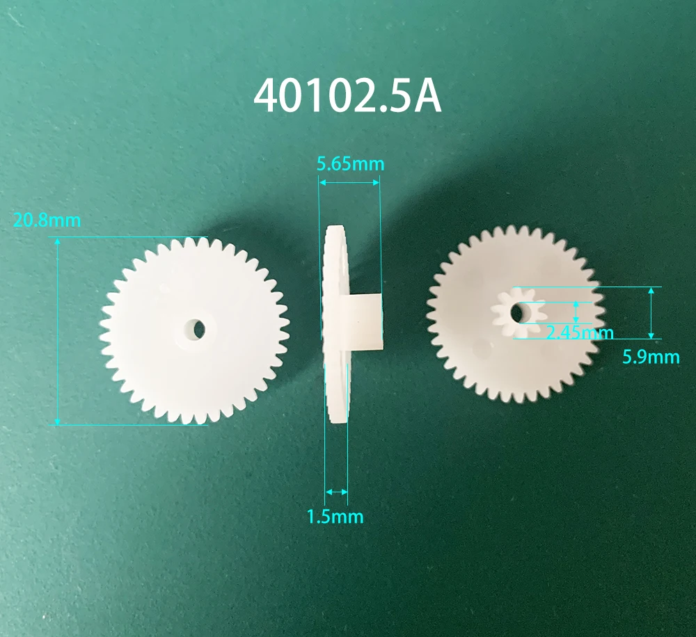 Transmission Gear 40102A 40102B 40102.5A 0.5M Gear OD = 21mm Z40+ Z10 Double Plastic Gears Toy Accessories 10PCS/LOT