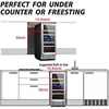 Dual Zone 15 Inch Wine Cooler, 28 Bottle Wine Fridge with Stainless Steel Tempered Glass Door, Fit Red & White Wine,Built-in or 6