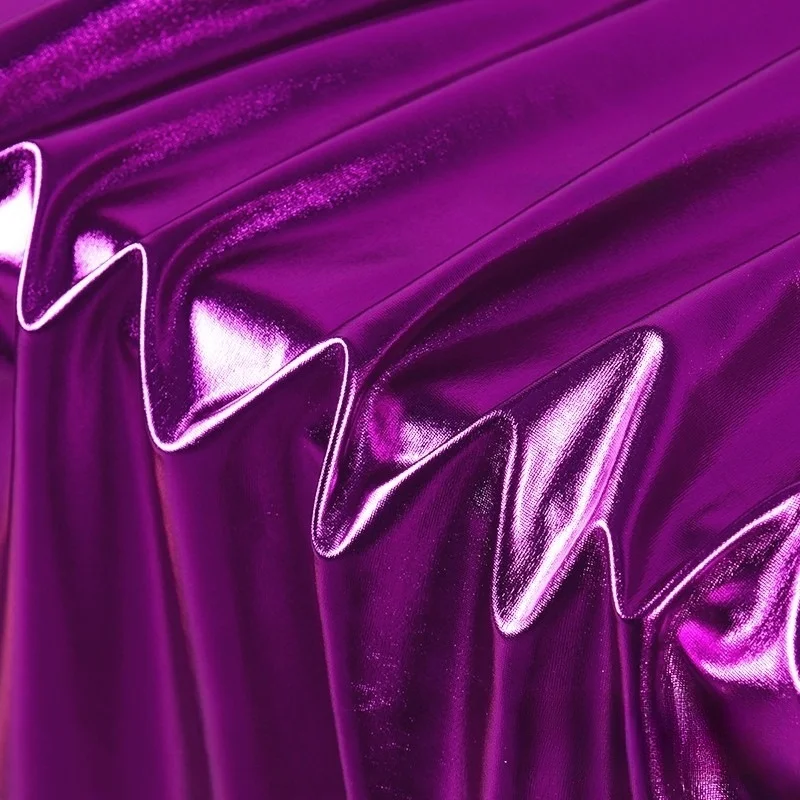 Shiny Silver Iridescent Stretch Spandex Fabric for DIY Sewing and Wedding Garments