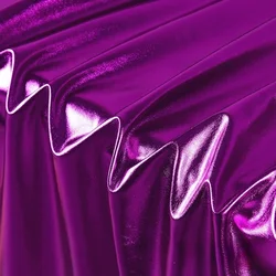 Shiny Silver Iridescent Stretch Spandex Fabric for DIY Sewing and Wedding Garments (Purple)