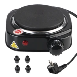 Compact Electric Hot Plate - 500W Multifunctional Kitchen Heater for Milk, Water, and Coffee (Black Eu Plug)
