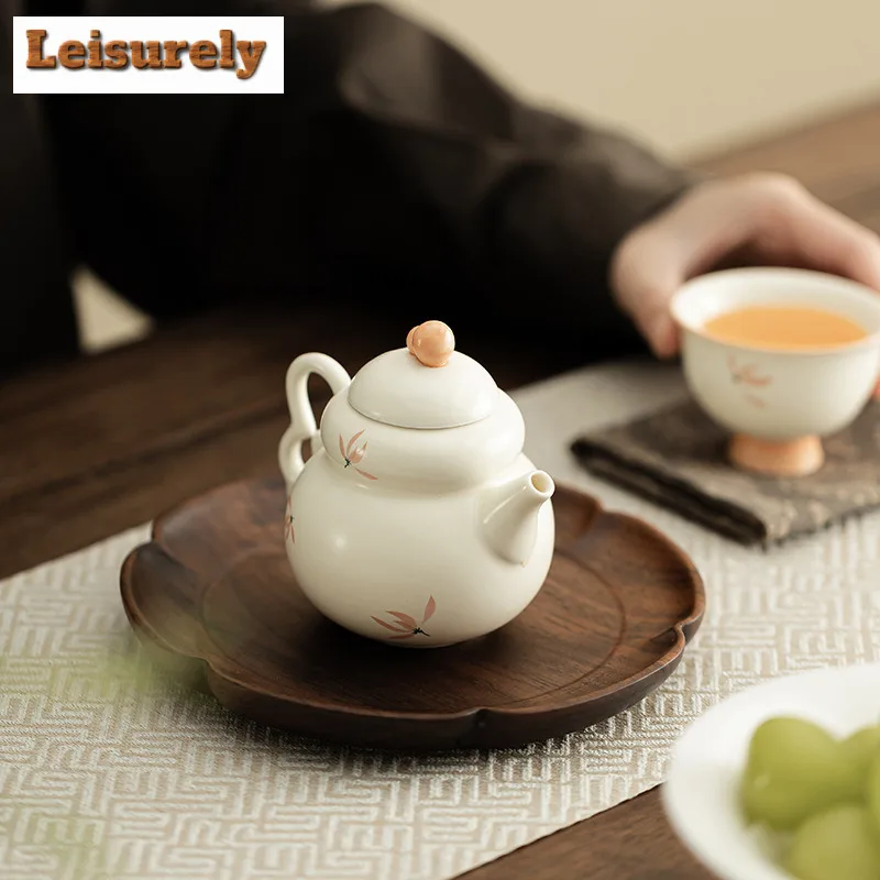 120ml Orchid Wind Chime Gourd Ceramic Teapot Zen Tea Infuser Pot Tea Soaking Kettle With Strainer Kung Fu Tea Ceremony Ornaments