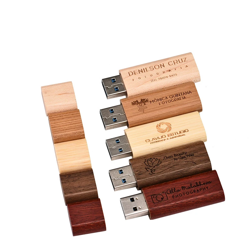 JASTER 50PCS/LOT Wooden USB 2.0 Flash Drives 128GB Free logo Pen drive 64GB 32GB with Box Memory stick 16GB Creative gift U disk