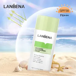 LANBENA Green Whitening Uv Sunscreen Cream Face Sunblock Body Sun Protection Solar Lotion SPF50+ Moisturizing Daily Care 40ml