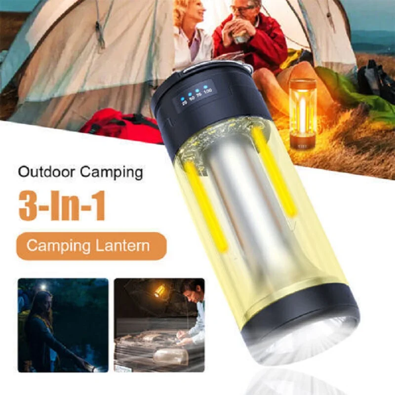 Camping Lanterns,Rechargeable and Battery Powered LED Lanterns, Hurricane  Lights with Flashlight and Magnet Base - AliExpress