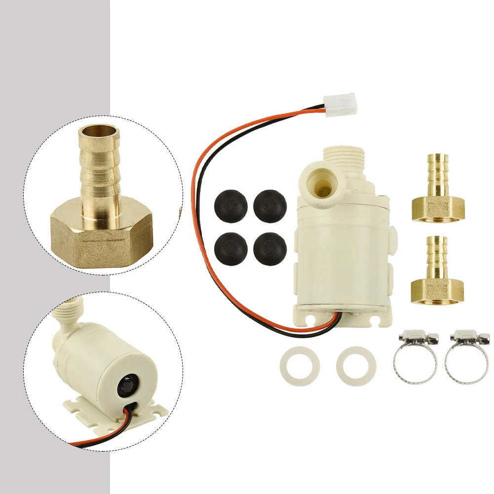 

Brass Coupler Pump 8L/Min(2.1GPM) DC Brushless Motor Engineering Plastic High Precision Hot/Cooling Water Circulation